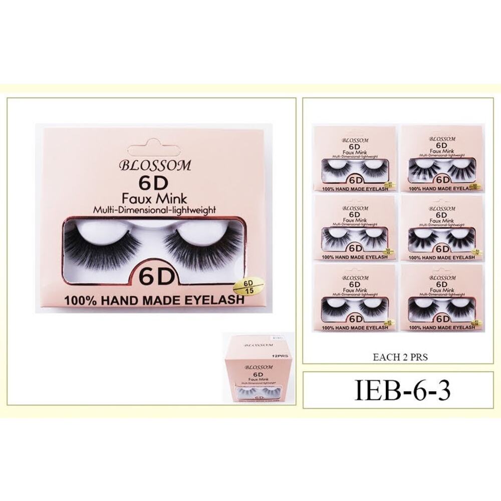 Wholesale Dozen 12 pair Faux Mink Fake Eyelashes #IEB-6-3
